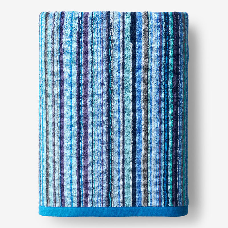 The Company Store Rhythm Bath Sheet In Blue