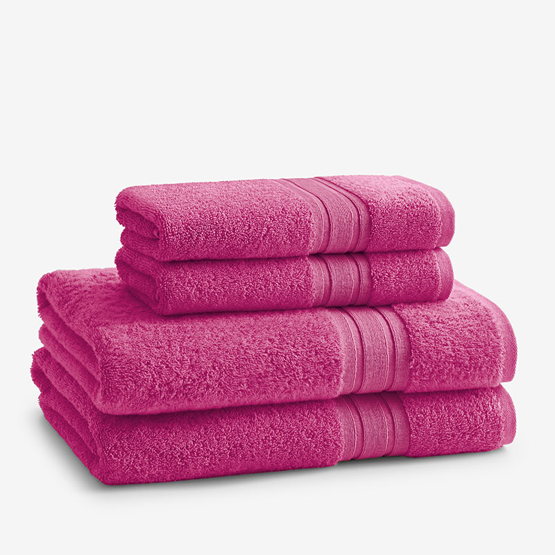 The Company Store Turkish Cotton 4-piece Bath & Hand Towel Set In Magenta Pink