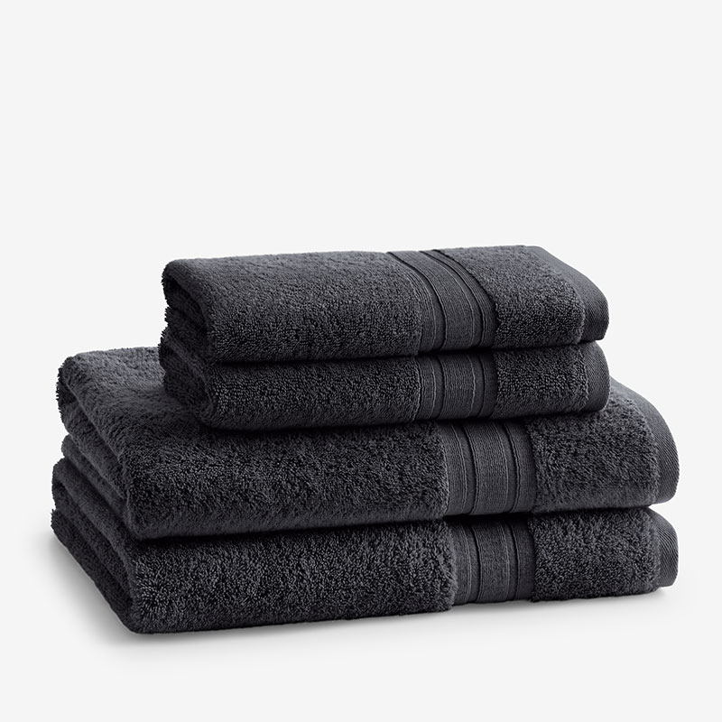 Shop The Company Store Turkish Cotton 4-piece Bath & Hand Towel Set In Pewter Gray