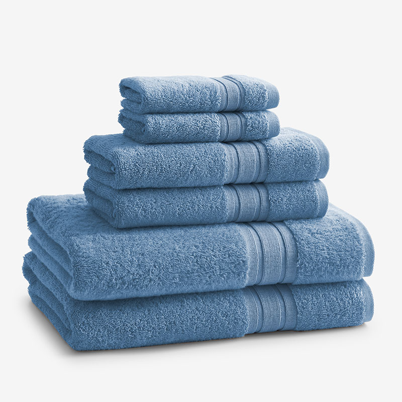 The Company Store Turkish Cotton 6-piece Bath Set In Soft Blue