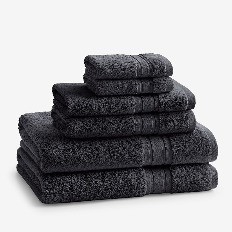 The Company Store Turkish Cotton 6-piece Bath Set In Pewter Gray