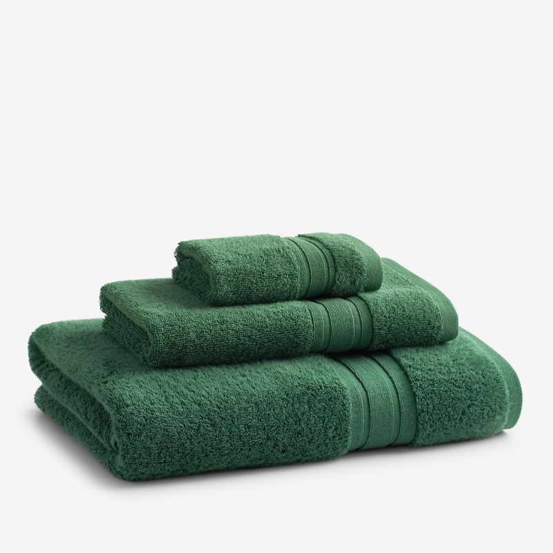 NWT New LANDS' END monogrammed S green Bath Towels & hand towel & mat  PLUSH