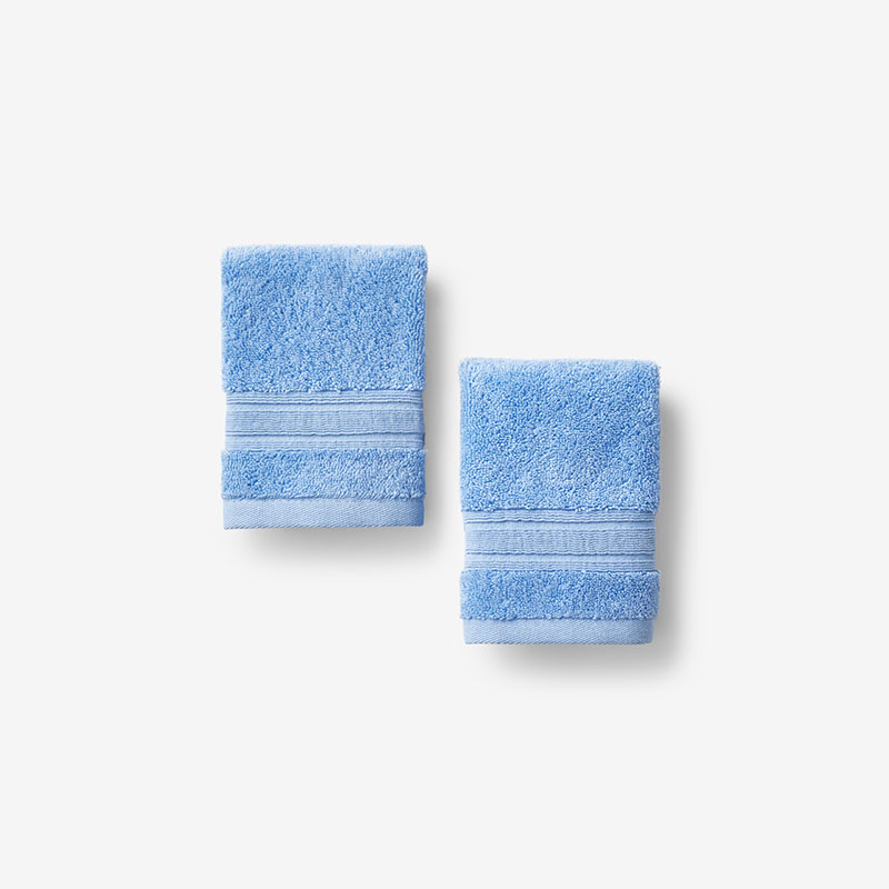 The Company Store Turkish Cotton Washcloths, Set Of 2 In Blue Water