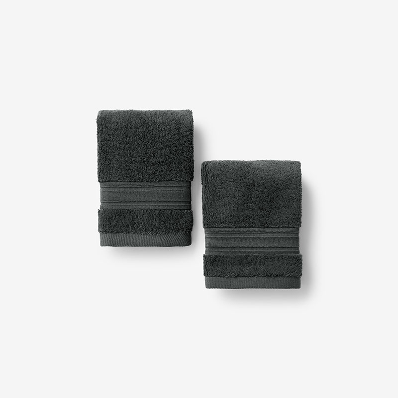 The Company Store Turkish Cotton Washcloths, Set Of 2 In Gray