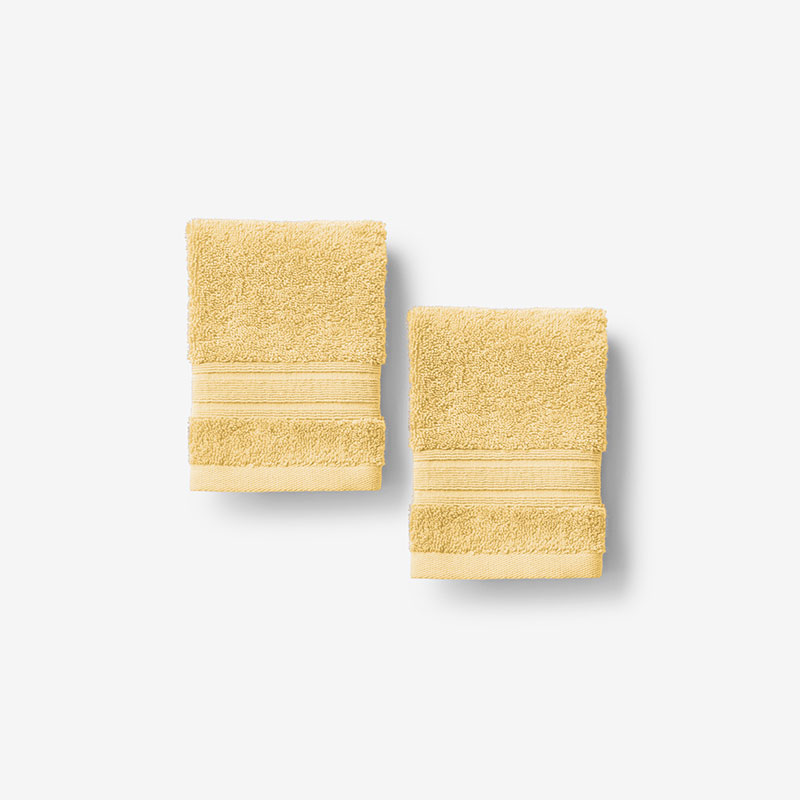 The Company Store Turkish Cotton Washcloths, Set Of 2 In Pale Yellow